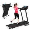 Folding Treadmill with Manual Incline; Fitness Workout Exercise Machine w/Wireless Bluetooth Speakers; LCD Screen; Shock-Absorbent Running Deck; Devic