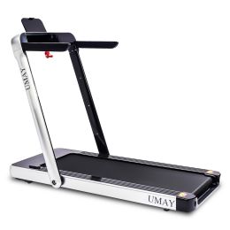 Folding Treadmill for Home with 4 inch LCD Display; 2.0 HP Motorized Running Machine with SPAX APP Control Bluetooth Speaker &amp; phone Holder; Capac