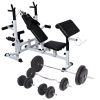 Weight Bench with Weight Rack, Barbell and Dumbbell Set 198.4lb