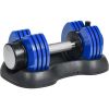 Adjustable Dumbbell 25 lbs with Fast Automatic Adjustable and Weight Plate for Body Workout Home Gym; blue; Note: Single