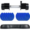 Adjustable Dumbbell 25 lbs with Fast Automatic Adjustable and Weight Plate for Body Workout Home Gym; blue; Note: Single