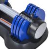 Adjustable Dumbbell 25 lbs with Fast Automatic Adjustable and Weight Plate for Body Workout Home Gym; blue; Note: Single