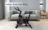 YSSOA Indoor Cycling Bike; Stationary Exercise Bike with iPad Mount and Comfortable Seat Cushion; Silent Belt Drive; Spinning Bikes with Resistance fo