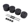 Weight Dumbbell Set 66 LB Adjustable Cap Gym Barbell Plates Body Workout