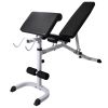 Workout Bench with Weight Rack, Barbell and Dumbbell Set 198.4lb