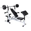 Weight Bench with Weight Rack, Barbell and Dumbbell Set 198.4lb