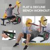 Weight Chest Press Bench - Weight Bench Press Machine 11 Adjustable Positions Flat Incline for Chest &amp; Arm Ab Workout; Home Gym Equipment Combined