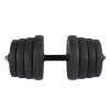 Weight Dumbbell Set 66 LB Adjustable Cap Gym Barbell Plates Body Workout