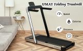 Folding Treadmill for Home with 4 inch LCD Display; 2.0 HP Motorized Running Machine with SPAX APP Control Bluetooth Speaker &amp; phone Holder; Capac