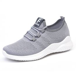 Women Mesh Casual Sport Shoes 36-41 Breathable Lightweight Running Outdoor Soft Sneaker Comfortable Spring Summer Autumn New (Color: Gray, size: 36)