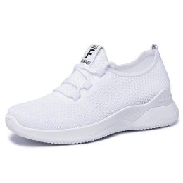 Women Mesh Casual Sport Shoes 36-41 Breathable Lightweight Running Outdoor Soft Sneaker Comfortable Spring Summer Autumn New (Color: White, size: 40)