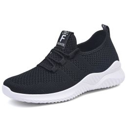 Women Mesh Casual Sport Shoes 36-41 Breathable Lightweight Running Outdoor Soft Sneaker Comfortable Spring Summer Autumn New (Color: Black, size: 38)