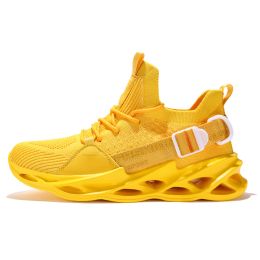 Women and Men Sneakers Breathable Running Shoes Outdoor Sport Fashion Comfortable Casual Couples Gym Mens Shoes Zapatos De Mujer (Color: 133 yellow, size: 46)