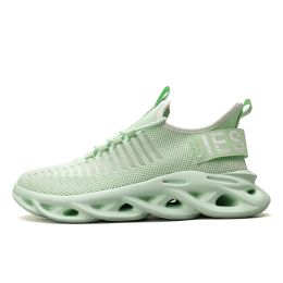 Women and Men Sneakers Breathable Running Shoes Outdoor Sport Fashion Comfortable Casual Couples Gym Mens Shoes Zapatos De Mujer (Color: 101 green, size: 45)