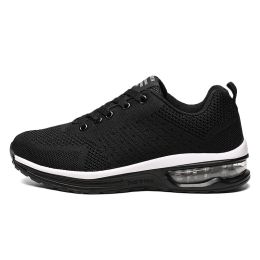 Women and Men Sneakers Breathable Running Shoes Outdoor Sport Fashion Comfortable Casual Couples Gym Mens Shoes Zapatos De Mujer (Color: Black, size: 36)