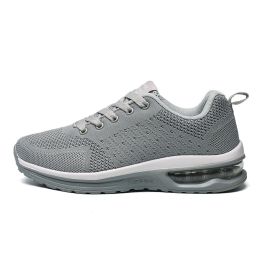 Women and Men Sneakers Breathable Running Shoes Outdoor Sport Fashion Comfortable Casual Couples Gym Mens Shoes Zapatos De Mujer (Color: Gray, size: 46)