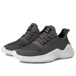 Men Sneakers Men Shoes Lightweight Running Shoes Sports Mens Athletic Shoes Solid Black White Gray Big Size 39-46 (Color: Black, Shoe Size: 43)