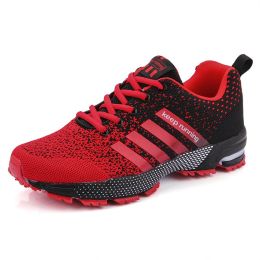 Men Running Shoes Breathable Outdoor Sports Shoes Lightweight Sneakers for Women Comfortable Athletic Training Footwear (Color: 8702black, Shoe Size: 45)