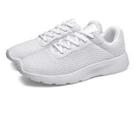 JJ tiger Extra size shoes Men and women's new breathable Korean fashion casual sneakers (34-46 optional) (Color: White, size: 37)