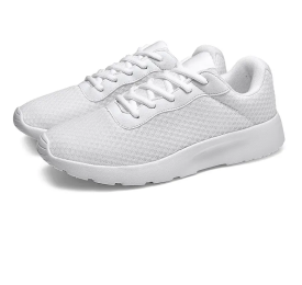 JJ tiger Extra size shoes Men and women's new breathable Korean fashion casual sneakers (34-46 optional) (Color: White, size: 43)