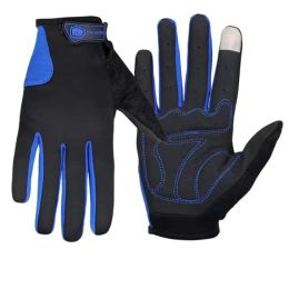 Cycling Gloves Touchscreen Bike Gloves 5MM Liquid Gel Pads Bicycle Gloves Shock-Absorbing Mountain Bike Gloves Men (Color: 053-Blue, size: M)