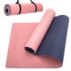 COOLMOON 1/4 Inch Extra Thick Yoga Mat Double-Sided Non Slip,Yoga Mat For Women and Men,Fitness Mats With Carrying Strap,Eco Friendly TPE Yoga Mat , P