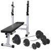 Workout Bench with Weight Rack, Barbell and Dumbbell Set 264.6lb